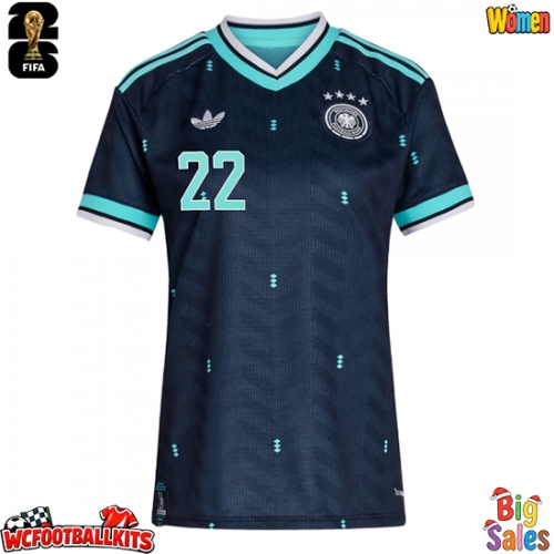 Germany David Raum #22 Replica Away Stadium Shirt for Women World Cup 2026 Short Sleeve